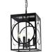 YINCHEN 4 Lights Outdoor Pendant Light Fixture in Black Finish Finish Classic Indoor Outdoor Hanging Lantern Lighting with Clear Glass Shade for Porch Entryway Hallway