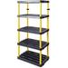 TJUNBOLIFE 5 Fixed Height Ventilated Heavy Duty Shelving Unit 36 x 24 x 74 Organizer System for Home Garage or Basement Black & Yellow