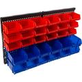 Garage Storage Bins - 30 Compartments For Garage Organization Craft Supply Storage Tool Box Organizer Unit By (Red/Blue)