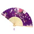 Vintage Bamboo Folding Hand Held Flower Fan Chinese Dance Party Pocket Gifts Small Hand Fan Winter Decorations Party Personalized Wedding Fans Paper Pom Poms and Big Paper Flowers Decorations for Wall