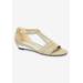 Wide Width Women's Alora Sandal by Franco Sarto in Gold Glitter Metallic (Size 8 1/2 W)