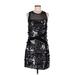 Robert Rodriguez Casual Dress - Shift Crew Neck Sleeveless: Black Print Dresses - Women's Size 8