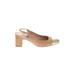 Stuart Weitzman Heels: Pumps Chunky Heel Classic Tan Print Shoes - Women's Size 9 - Round Toe