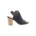 Universal Thread Heels: Black Solid Shoes - Women's Size 11 - Open Toe
