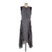 Jason Wu Casual Dress - A-Line Crew Neck Sleeveless: Gray Print Dresses - New - Women's Size 10