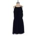 BCX Casual Dress - A-Line: Blue Solid Dresses - New - Women's Size Small