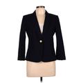 Ann Taylor Blazer Jacket: Short Blue Solid Jackets & Outerwear - Women's Size 10 Petite