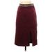 Maeve Casual Skirt: Burgundy Jacquard Bottoms - Women's Size Small