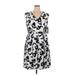 London Times Casual Dress - Mini V-Neck Sleeveless: Ivory Floral Dresses - Women's Size 14