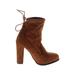 Chase & Chloe Ankle Boots: Brown Solid Shoes - Women's Size 6 - Round Toe