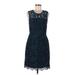 Banana Republic Factory Store Cocktail Dress - Party Crew Neck Sleeveless: Blue Solid Dresses - New - Women's Size 8