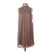 Nine West Casual Dress - Shift High Neck Sleeveless: Brown Solid Dresses - New - Women's Size Small