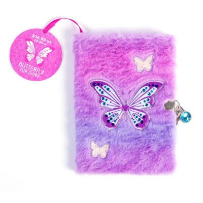 Rhinestone Butterfly Fur Diary