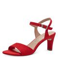 Tamaris Damen Sandalen mit Absatz Textil Vegan Stilettoabsatz Sommer; RED/rot; 38