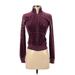 Juicy Couture Track Jacket: Short Burgundy Solid Jackets & Outerwear - Women's Size Small
