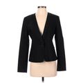 Ann Taylor Blazer Jacket: Short Black Print Jackets & Outerwear - Women's Size 4