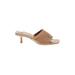 H&M Sandals: Slip On Kitten Heel Casual Tan Solid Shoes - Women's Size 38 - Open Toe