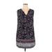 BeachLunchLounge Casual Dress - Shift V-Neck Sleeveless: Blue Paisley Dresses - Women's Size X-Large - Paisley Wash