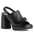 Women's Marla Black Leather Platform Sandal 7 Uk Beautiisoles by Robyn Shreiber Made in Italy