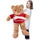 JABECODIFA Personalised Giant Teddy Bear 38 inch as Personalised Gifts for Her, Personalised Big Teddy Bear Stuffed with Text as Anniversary Birthday Gifts Big Valentines Teddy Bear (38-IN-Text)