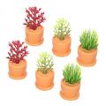 Vaguelly 30 Pcs Mini Flower Pot Miniature Dollhouse Mini Plant Pots Mini Cactus Faux Cactus Miniatures Mini Doll House Mini Potted Flower Fake Plants Artificial Small Potted Plants Resin