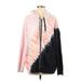 Lovesick Zip Up Hoodie: Pink Print Tops - Women's Size 3