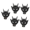 Vaguelly 5pcs Dragon Mask Haunted House Prop Dragon Costume Masks Scary Animal Masks Masquerade Masks Dragon Head Mask Halloween Dragon Costume Demon Wings Adult Dragon Hat Pu Prom Child