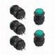 5 Pcs 4 Terminals Latching Type Green LED Lamp Round Push Button Switch DC 3V industrial switch