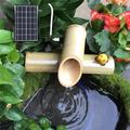 Solar Bamboo Fountain Kit,Bamboo Feng Shui Water Fountain Outdoor Freestanding Fountains with Pump,Japanese Garden Decoration,for Indoor Outdoor Backyard Lawn,25cm