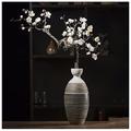 SmPinnaA Artificial Flowers for Decoration Plum Blossom Artificial Silk Flowers with Ceramic Vase Fake Potted Arrangement for Home Wedding Office Living Room Party Artificial Flowers Plants