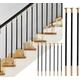 49.5in 37.5in 29.5in Tall Stair Parts Metal Spindles, 10/5/2 Pack Staircase Deck Balusters With Installation Accessories, Thin Smooth Modern Floor Mount Bar ( Color : Black-10 PACK , Size : 105cm/41.5