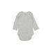 Gerber Long Sleeve Onesie: Gray Marled Bottoms - Size 3-6 Month