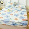 Daenlujec Bed Sheet Lightweight Double Bed,Ice Cool Bed Bedspreads Pillow Case Latex, Cartoon Summer Mattress Topper Cover Bed Linen For Bedroom blue flowers 47 * 79inch 2PCS