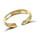 Forever Mine Fine Jewellery Company Toe Ring Hallmarked Solid 9ct Yellow Gold Plain D-Shape Band Adjustable