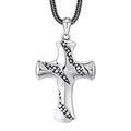 Christian Cross Pendant, Men's Gothic Vintage Cross S925 Sterling Silver Pendant Necklace,Silver,Single pendant