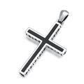 Christian Cross Pendant Necklace, Men's Gothic Vintage Cross S925 Sterling Silver Necklace,Silver,pendant + chain 60cm