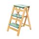 folding ladder 3 Step Ladder Stool, Foldable Solid Wood Ladder, Portable Lightweight Stepladder with Anti-Slip Wide Pedal, Wide Step Stool for Library Office Home 330lbs folding step ladder (Color :