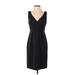 Antonio Melani Cocktail Dress - Sheath V-Neck Sleeveless: Black Solid Dresses - Women's Size 4