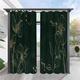 SYHIEGO Flower Gazebo Blackout Curtains Waterproof Outdoor Curtains Green Pergola Curtains Eyelet Thermal Curtains Garden Curtains for Pergola Patio, 70" x 84", 2 Panels