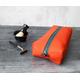 Waxed Canvas Dopp Kit, Shave Bag, Toiletry Travel Bag - The Otto in Safety Orange