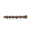 Integra Masterpiece Wooden Curtain Pole, 35mm Diameter Pole, Ball Finial, Standard Bracket, Complete Pole Kit, Burnished Bronze, 300 cm