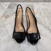 Kate Spade Shoes | Kate Spade Black Patent Leather Sandal Heels With Bow On The Front. | Color: Black | Size: 8