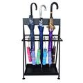 Umbrella Stands Umbrella Stand Folding Black Metal Hook Drip Tray Large Capacity Storage Rack Walking Stick Storage Bin Stand