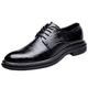 Gsheocm Suit Shoes Men White Men Spring and Summer Korean Edition Plain Lace Business Leather Shoes Lace Up Shoes Insoles Men 5cm, 0319a Black, 9 UK