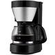 DSeenLeap Coffee Machine, Coffee Filter Coffee Machine Black And Brushed Stainless Steel Coffee Machine,Pp Plastic+Stainless Steel,600W,For Family,Office,For Espresso Cooker