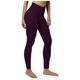 LOLOBFZL Yoga High Waist Legging Pockets Fitness For Women Quick-dry Sport Trousers Workout Yoga Pants-purple-l