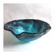 ZERAPH Bathroom Sink Bathroom Glass Basin Sink Blue with Black Cloakroom Counter Fluted Wave Flower Bowl Countertop Sink Art Basin (Color : Only Sinks)