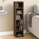 Gecheer CD Cabinet DVD Storage Cabinet Bookshelf Smoked Oak 21x20x88 cm Engineered Wood