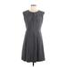 Emma & Michele Casual Dress - A-Line: Gray Solid Dresses - Women's Size 8