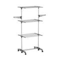 Hyfive Clothes Airer Clothes Drying Rack Indoor Clothes Horse Laundry Clothes Rack Clothes Dryer 4 Tier Foldable Space Saving With Shoe Rack Stainless Steel Easy Storage (Grey)